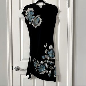 Caché side ruched body con dress